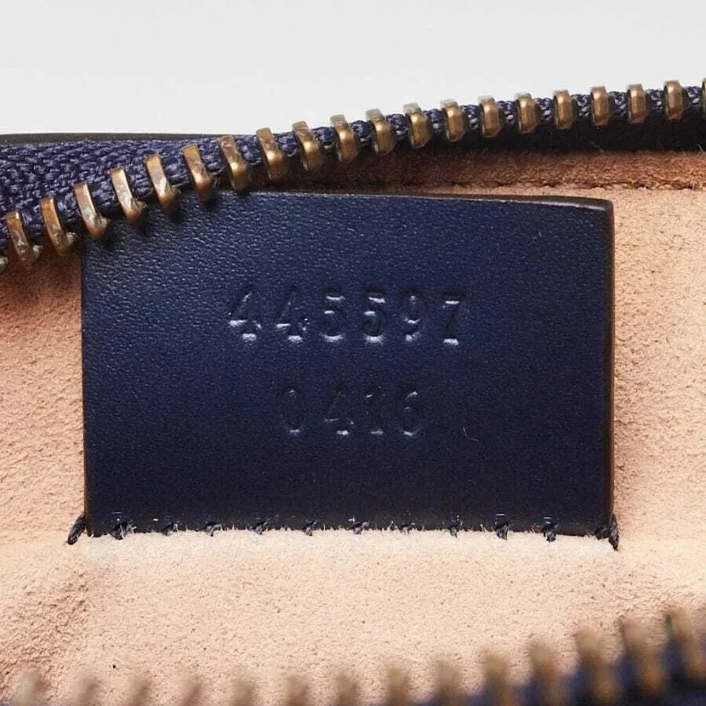 Gucci Blue Smooth Leather Gucci Ghost Zip Pochette - Picture 9 of 10